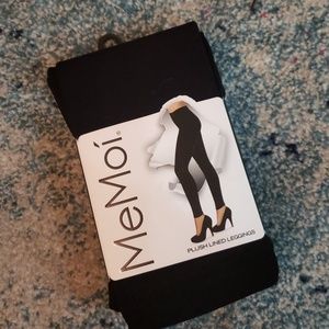MeMoi black fleece leggings NWT S/M